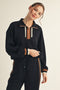 Black Contrast Trim Half Zip Sweatshirt