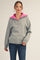 Heather Grey Contrast Collar Half Zip Sweater