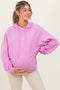 Pink French Terry Hooded Maternity Sweatshirt
