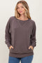 Mocha Vintage Wash French Terry Pullover