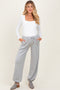 Heather Grey Scuba Drawstring Waist Relaxed Maternity Jogger Sweatpants