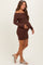 Brown Off The Shoulder Knit Sweater Maternity Mini Dress