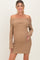 Mocha Off The Shoulder Knit Sweater Maternity Mini Dress