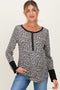 Cream Animal Print Maternity Henley Top