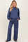 Blue Crewneck Pullover Pant Maternity Set