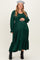 Forest Green Smocked Tiered Long Sleeve Plus Maternity Maxi Dress
