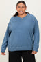 Blue French Terry Vintage Wash Plus Pullover