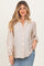 Ivory Polka Dot Long Sleeve Button Down V-Neck Maternity Top