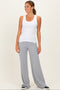 Heather Grey Brushed Knit Flare Leg Pants
