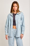 Denim-White Stripe Oversized Shacket
