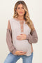 Taupe Colorblock Maternity Top