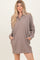 Taupe Brushed Quarter Zip Jersey Lounge Sweatshirt Dress