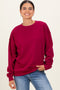 BurgundyFleece Crew Neck Relaxed Fit Sweatshirt