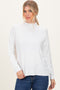 Ivory Mock Neck Exposed Seam Sweater