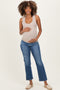 Blue Lightly Distressed Ankle Straight Leg Maternity Jeans