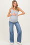 Blue Classic Medium Wash Wide Leg Maternity Jeans