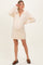 Cream Long Sleeve Polo Maternity Sweater Dress