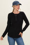 Black Contrast Long Sleeve Thermal Top