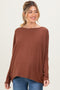 Rust Relaxed Fit Dolman Long Sleeve Maternity Top