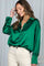 Forest Green Satin Button Up Blouse