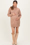 Taupe High Neck Sweater Maternity Mini Dress