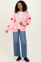 Light Pink Crochet Heart Patch Cardigan