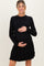 Black Wide Rib Maternity Mini Sweater Dress