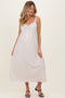 Taupe Ruffle Trim Sweetheart Neckline Maternity Midi Dress