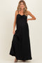 Black Waffle Knit Sweetheart Neckline Sleeveless Maternity Maxi Dress