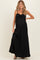 Black Waffle Knit Sweetheart Neckline Sleeveless Maternity Maxi Dress