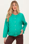 Green Classic Crew Neck Maternity Button Cardigan