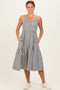 Black Striped Tiered Overall Dress