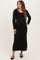 Black Bow Shoulder Knit Maternity Dress