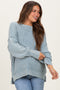 Light Blue Washed Side Slit Oversized Maternity Sweater