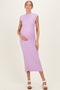 Light Pink Ribbed Knit Mock Neck Maternity Maxi Dress