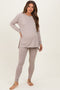 Light Mocha Brushed Knit Oversized Top and Legging Maternity Set