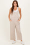 Light Taupe Gingham Denim Overalls