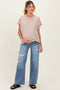 Blue Distressed Open Knee Maternity Wide Leg Jeans