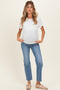 Blue Ankle Slim Straight Leg Maternity Jeans