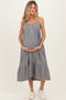 Black Gingham Sleeveless Maternity Midi Dress