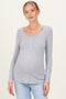 Heather Grey Pointelle Knit Maternity Henley Top