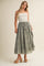 Light Olive Tiered Drawstring Maxi Skirt
