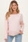 Light Pink Boat Neck Maternity Sweater