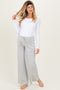 Heather Grey Striped Front Tie Maternity Lounge Pants