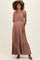 Mocha Ribbed Sleeveless V-Neck Ruffle Tiered Maternity Maxi Dress