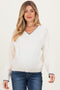 Ivory Stitch Detail V-Neck Oversized Maternity Sweater
