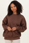 Brown Oversized Fleece Sweatshirt