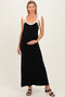 Black Knit Contrast Shoulder Tie Maternity Dress
