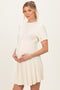 Ivory Wide Rib Knit Short Sleeve Maternity Mini Dress
