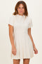 Ivory Wide Rib Knit Short Sleeve Mini Dress